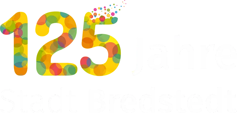 Farbenfrohe Illustration zum 125-jährigen Jubiläum von Bredstedt