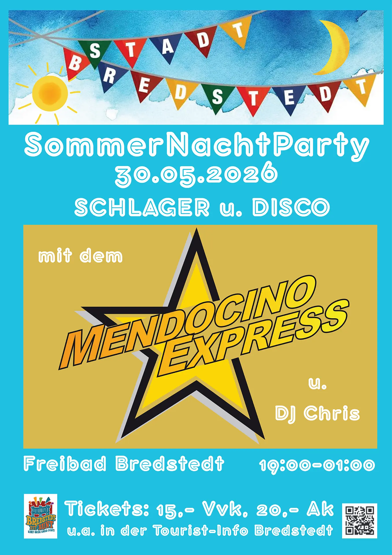 Farbenfrohe Illustration zum 125-jährigen Jubiläum von Bredstedt